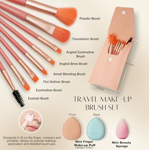 Travel Size Bottles Set with Mini Cosmetic Bottles, Travel Makeup Kits with Brushes, Puff & Sponges - TSA Approved Leak-Proof Portable Containers for Makeup, Skincare Essentials, 38 pcs clear, 41 pcs — view 4