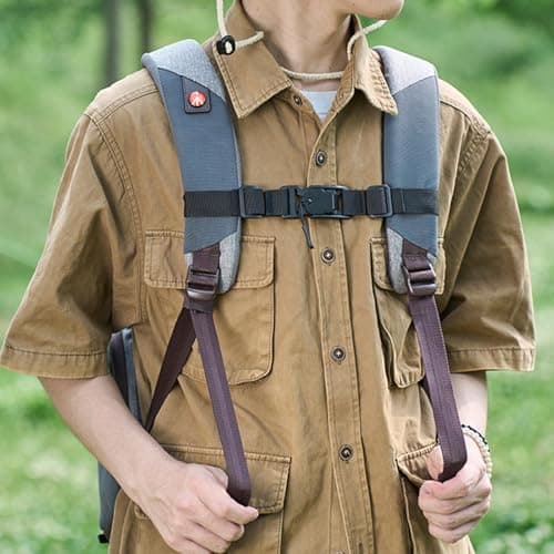Backpack with Magnetic Chest Strap - Adjustable Backpack Straps With Clips | Belt Quick Release Buckle | Heavy Duty Adjustable Magnetic Replacement | Backpack Chest Harness Carry- Baggage Straps — view 2
