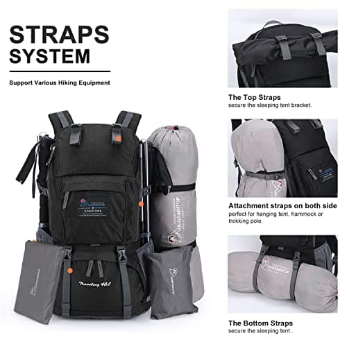 MOUNTAINTOP 40L Hiking Backpack Water Resistant Rucksack Unisex — view 5
