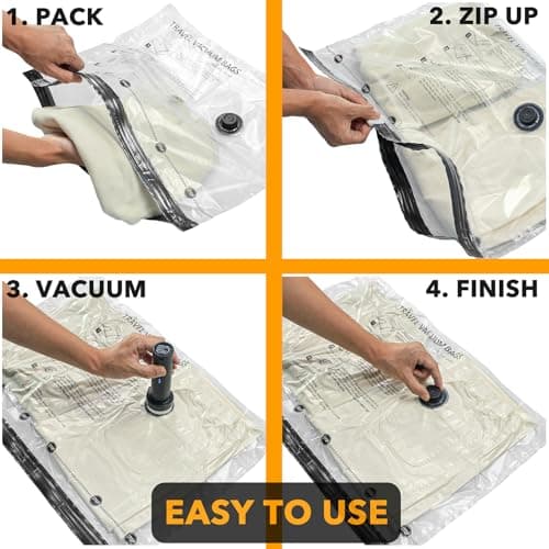 SpaceAid Vacuum Bags for Travel with Cordless Electric Pump, 21 Pack — view 5