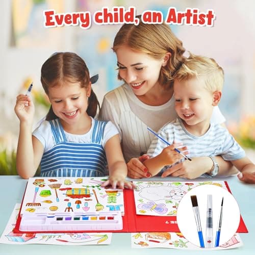 JoyCat Paint with Water Coloring Books for Toddlers (Red) — view 6