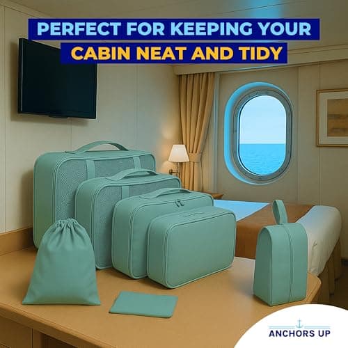 Cruise Approved Packing Cubes – 7 Piece Set with Laundry Bag, Shoe Bag & Accessory Pouch – Waterproof, Lightweight & Organised Travel Storage for Suitcases & Cruise Cabin Wardrobes – Cruise Essentials — view 2