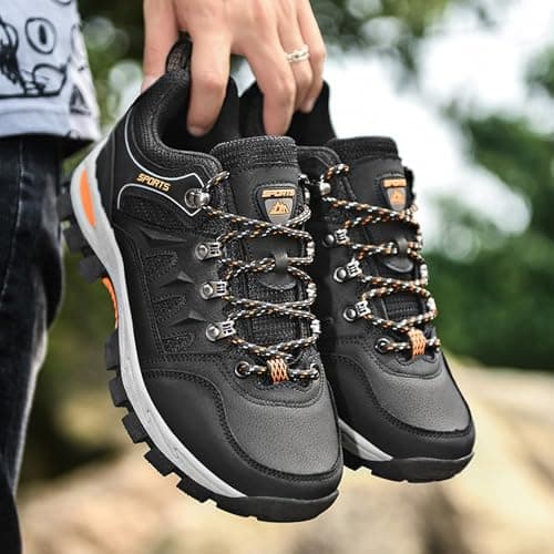 Topwolve Hiking Boots Men's Women's Waterproof Walking Shoes Low Rise Trekking Climbing Shoes Outdoor Backpacking Camping Trails Shoes,Black,6 UK — view 2