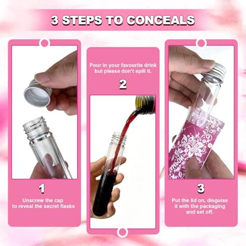 Secret Flask Best Hidden Alcohol Containers Discreet Festival Hidden Flasks for Women with 5 Pcs 25ML Tubes and 20 Pcs Tampon Wrappers Perfect for Parties and Events Sneak Alcohol — view 4