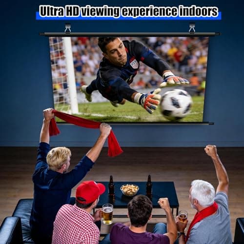 100 inch Projector Screen, Portable Projector Screen for Outdoor Indoor, Wall Mounted ALR Projection Screen Hanging Movie Screen for Bedoom, Backyard, Home Theater, 4k 16:9 — view 2