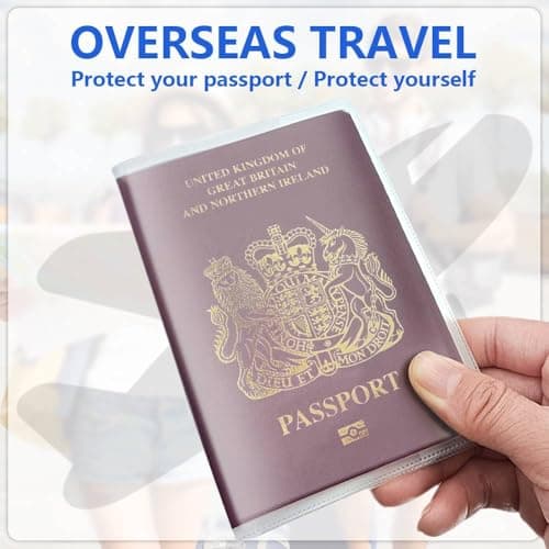 Henyall 4Pcs UK Passport Covers Transparent, Protective Passport Holders,Frosted PVC Passport Case, Protector Case for Water,Scratch & Dust Proof,Suitable for Standard Sizes — view 2