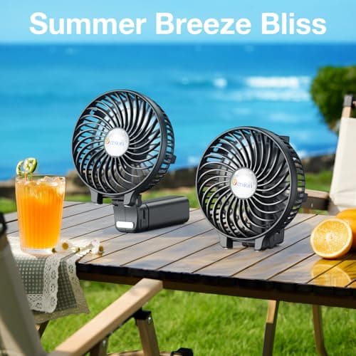 VersionTech Hand Held Fan,Portable Handheld USB Rechargeable Fans with 3 Speeds,Battery Operated Electric Powered Mini Foldable Desk Desktop Fans for Home Office Ceiling Travel Black — view 6