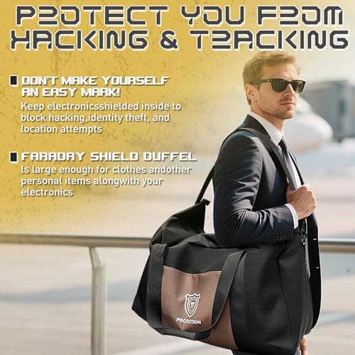 Faraday Duffel Bag Military-Grade RF Shielding for Large Electronics & Mobile Devices Travel Protection Signal Isolation Data Privacy — view 3