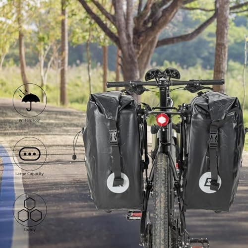 ROCKBROS Bike Pannier Bag 100% Waterproof, 25L-32L Rear Rack Bike Bag — view 3