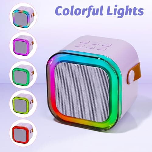 Mini Karaoke Machine for Kids Adults with 2 Wireless Microphones, Portable Singing Machine for Ages 3,4,5,6,7,8,9,10,11,12+ Years Old Girl Birthday Gift, Karaoke Speaker, Family,Home Party (Purple) — view 5