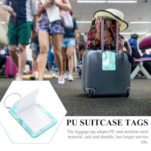 HYTROVE Pu Luggage Tag Travel Name Tag for Suitcase with Lightweight Portable Design and Stainless Steel Loop Suitable for Honeymoon and Anniversary Trips — view 3