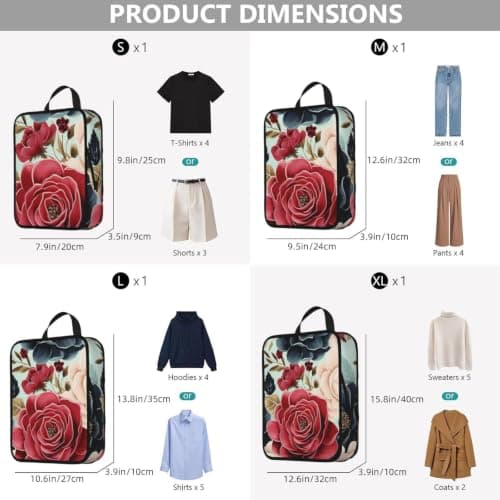 4 Set Compression Packing Cubes Lightweight Expandable Packing Organizers — view 3