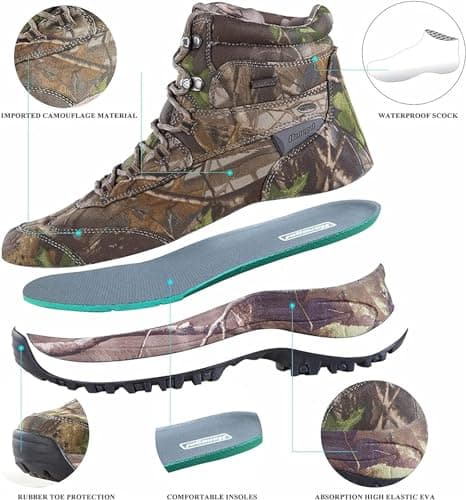 SANANG Waterproof Hunting Shoes Camo Lightweight Hiking Shoes Men's Military Tactical Army Combat Boots Size 5.5-12 — view 3