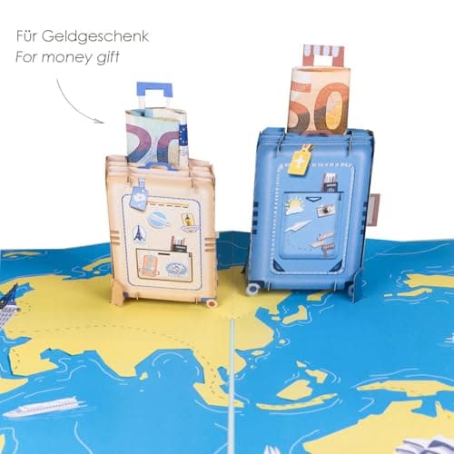 Sweetpopup® Pop Up Travel Card - 3D Greeting Card with Suitcases — view 4