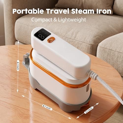 Portable Travel Steamer for Clothes, 1200W Powerful 2 In 1 Steamer & Iron,10s Fast Heat,4 Modes with LED Display, 150ml Water Tank Powerful Wrinkle Remover for Home,Office, Travel — view 4