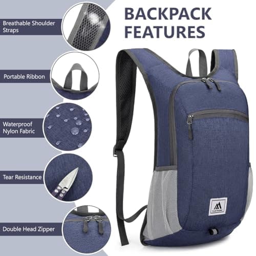 flintronic Foldable Backpack, Ultra Lightweight Rucksack, 16L Hiking Backpack, Unisex Packable Backpack For Men Women, Waterproof Travel Daypack For Outdoor Sport Biking Hiking Climbing — view 3