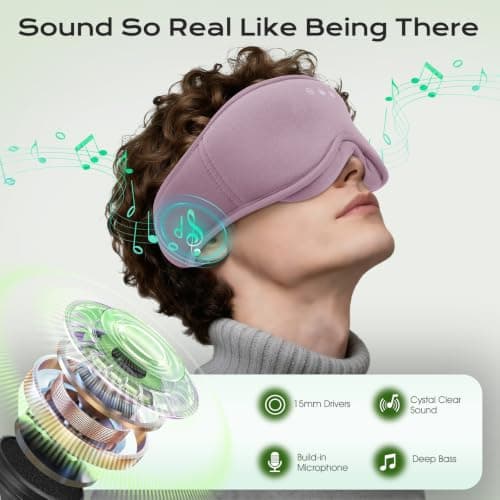 MUSICOZY Sleep Mask Headphones– Bamboo Cotton Sleep Headphones — view 6