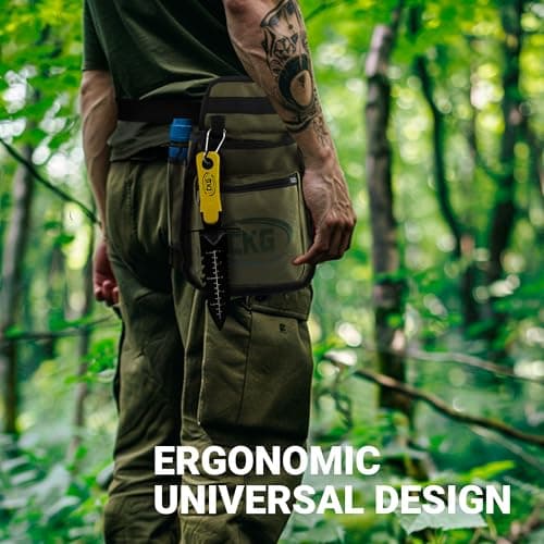 CKG Metal Detecting Finds Bag Waist Digger Pouch Tools Bag for Pinpointer, Metal Detecting Pouch Portable Multifunctional for Metal Detector Accessories, Green — view 2