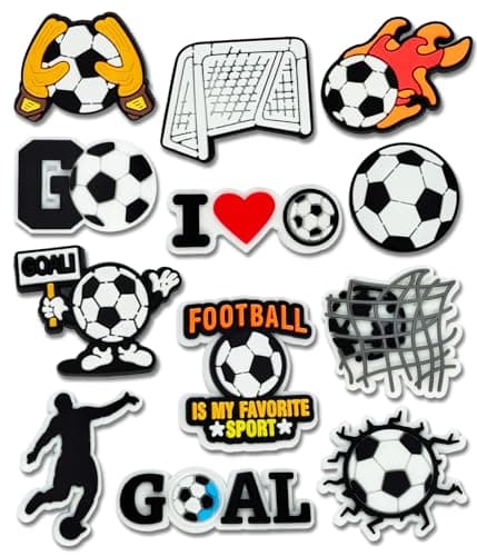 12PCS Brazil New Zealand Spain Canada Argentina Colombia Travel Shoe Charms for Croc Bubble Slides Clogs Sandals, Sports Shoe Accessories Decorations for Men Boys Teens Adults, Soccer, Regular