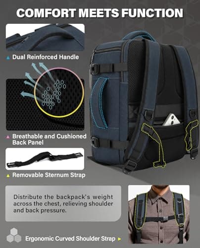 VANKEV 40x30x20 Ryanair Easyjet Eurowings Cabin Bag Travel Backpack — view 4