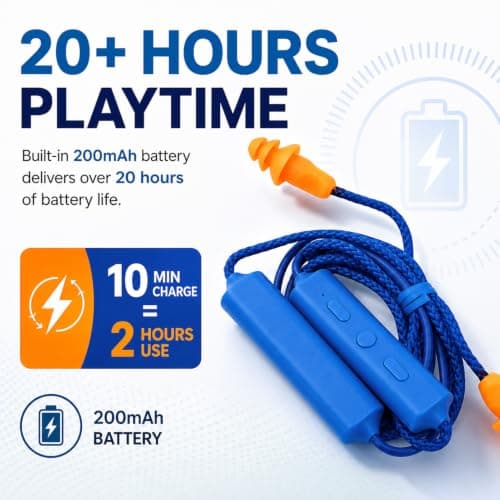 Bluetooth Earplug Headphones for Work, in-Ear Earphones, IPX5 Waterproof — view 6