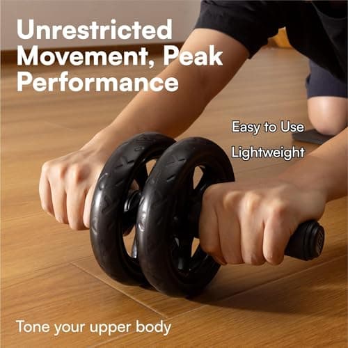H&S Ab Roller Exercise Wheel - Home Gym Equipment Exercise Equipment for Home Use - Ab Wheel Sit Up - Core Strength Training - Glider Fitness Abs Roller Wheels for Abs Workout — view 3
