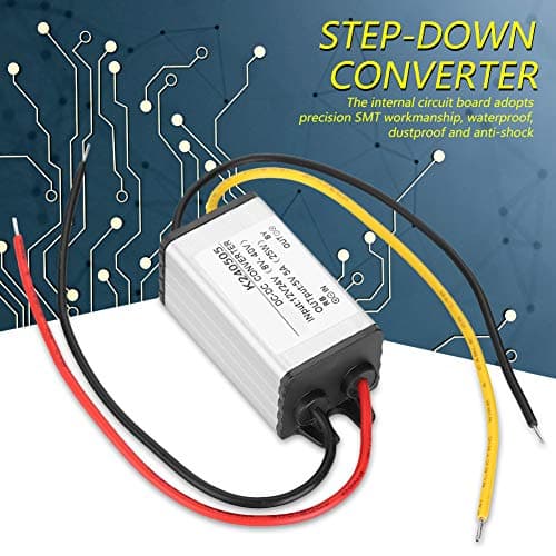 Jadeshay DC Power Converter, DC 12V/24V to 5V Step Down Converter, 5A Power Supply Adapter, Car Power Converter Voltage Changer High Efficiency Buck Voltage Regulator Power Supply Module — view 3