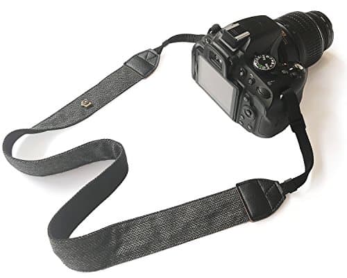 Bestele Camera Shoulder Neck Belt Strap, Soft Vintage Print Camera Straps for Women Men for DSLR/SLR/Nikon/Canon/Sony/Lumix/Fujifilm/Rico/Samsung/Pentax/Olympus etc.(Soft Black)