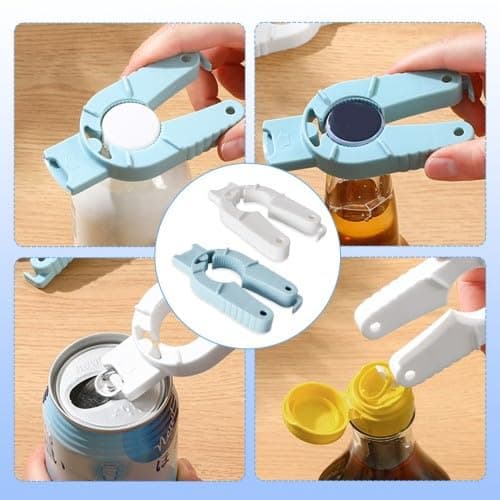 4pcs Multifunctional Plastic Bottle Opener for Arthritic Hands, 3 in 1 Water Bottle Cap Opener and Jar Opener for Weak Hands, Seniors, Elderly, Easy Grip Lid Seal Remover — view 5