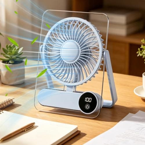 Rechargeable Small Desk Fan, Quiet Portable Wireless Travel Cooler — view 4