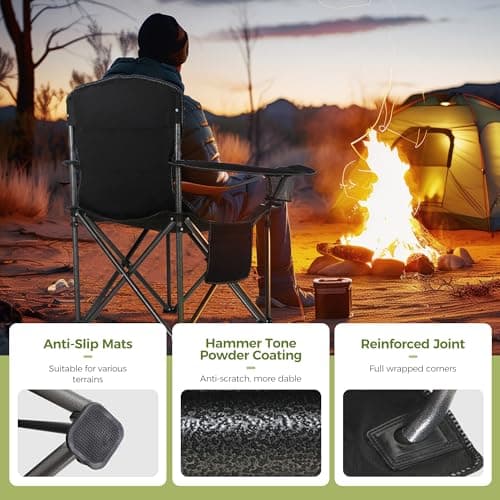ALPHA CAMP Oversized Camping Folding Chairs Heavy Duty Camping Chair — view 6