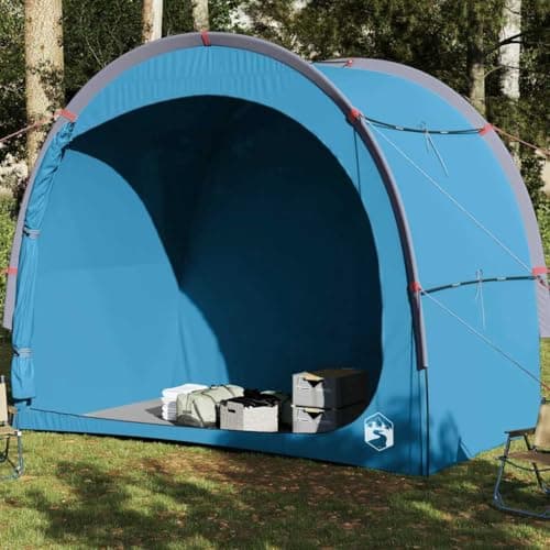 Ziaphsol Blue Side Tent Waterproof 185T Polyester with PU Coating, 204 x 122 x 168 cm, 3 kg, with Carry Bag for Camping, Hiking, Trekking and Outdoor as a Family Tent with Pack Size