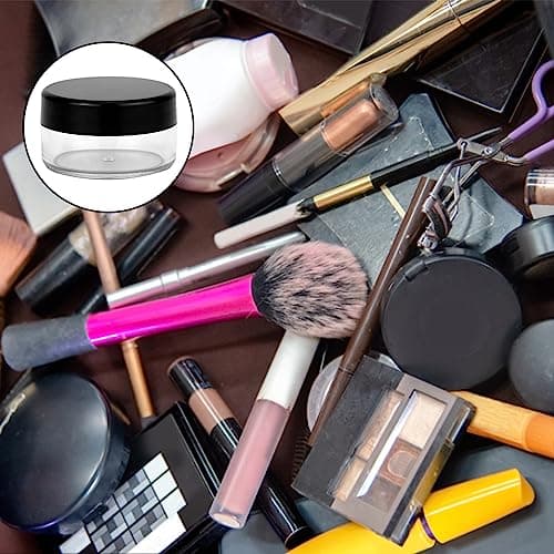 10 PCS Sample Pots for Cosmetics, 10Gram/10ml Jars, Mini Jars With Lids,CosmeticContainers, Empty Small Makeup JarsPlastic BPA Free for Various Cosmetic Products, Samples, and Nail Powder(Black) — view 4