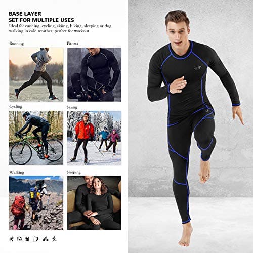 Thermal Underwear Mens Set Mens Thermals Top Bottoms Long Johns Long Sleeve — view 3