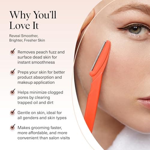 Kitsch Dermaplane Razor for Women Face 6pcs - Coral — view 3