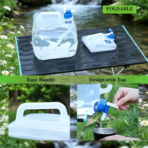 TBIBINWP Water Container, 5L/10L/15L/20L Portable Collapsible Water Carrier with Spigot, Large Capacity, BPA Free & Foldable Water Bucket, Perfect for Hiking Camping BBQ Picnic Outdoor Use (15L) — view 5