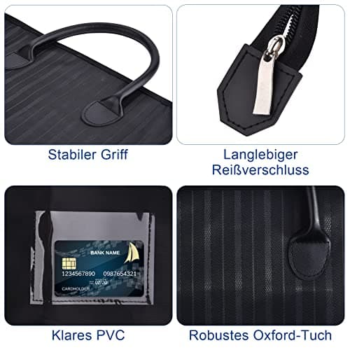 VISOOM Suit Bag for Men Storage, 100cm x 60cm Oxford Garment Bag, Waterproof Dust-proof Hanging Suit Carrier Cover Bags for Travel Clothes Dress, Black — view 4
