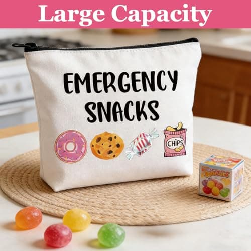 Emergency Snacks Bag, Reusable Snack Bags, Canvas Food Storage Bag for Organizing, Hiking, and Work Emergency Kits, Portable Travel Bags for Women, Students, and Office — view 4
