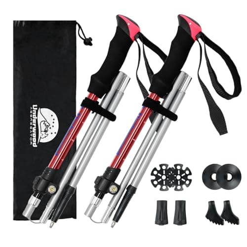 Folding Walking Sticks for Men and Women,2-Pack Adjustable Poles for Hiking
