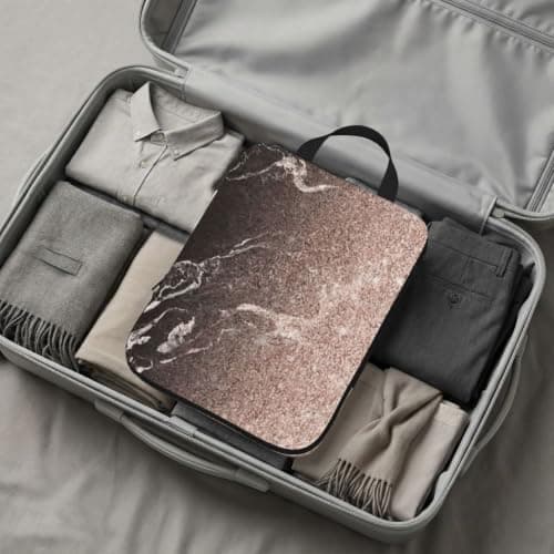 Marble Color Rose Gold Print Compression Packing Cubes Lightweight Suitcase Organiser Bags For Holiday Business Trip — view 6