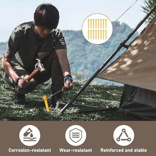 Zquqwa 16 Pcs PlasticTent Stakes, Heavy Duty Beach Tent Pegs, Camping Ground Pegs with Flat Head Hook Design, Lightweight Rustproof Tarp Stakes for Outdoor Beach Shelter, Garden Lawn Anchors — view 5