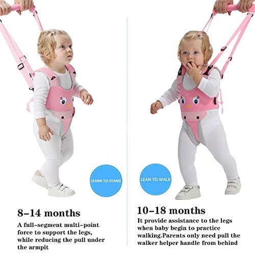 IULONEE Baby Walking Harness Handheld Kid Walker Helper Assistant Belt Pink — view 3