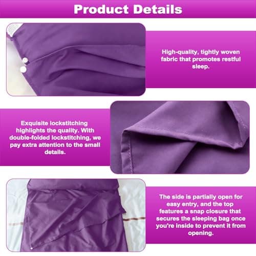 Sleeping Bag Liners Camping Sheets, Travel Sheet Hostels, 75× 210cm — view 3