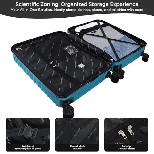 Luggage Depot 24 Inch Suitcase with TSA Lock, Spinner Wheels, Ice Blue — view 3