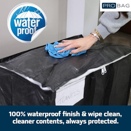 Moving Bags - Moving Boxes Storage – 100L - WATERPROOF Grade, Reusable Zippered Tote for Moving House, Clothes Storage, Camping, Attic & More – Industrial Strength Laundry & Utility Bag (6 Bags) — view 4