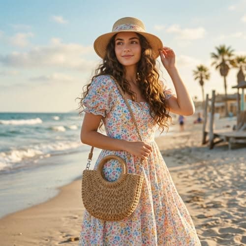 Grevosea Handwoven Straw Beach Crossbody Bag for Women — view 3
