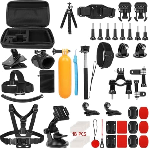 ChromLives Action Camera Accessories Kit, 57 in 1 Action Camera Mount Set Compatible with Gopro Hero 13 12 11 10 9 8 7 6 5/Session 5/Hero 4/3+/3/2/1,DJI Osmo, Akaso, Insta360, Recording