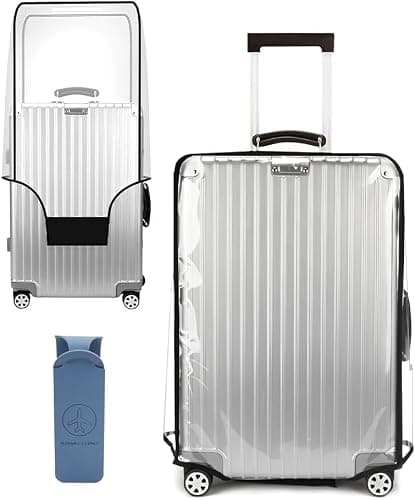DIYJEP Clear Suitcase Cover Protectors with Luggage Tag(26in)