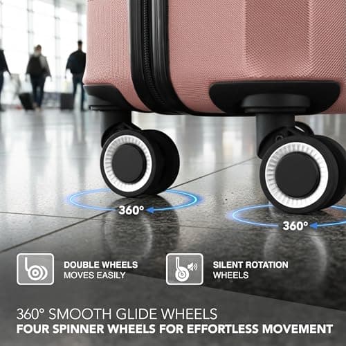 LUGG 20-Inch Jetset Lightweight Cabin Suitcase, ABS Hard Shell, Water-Resistant Carry-On Luggage, TSA-Approved Lock, 4 Spinner Wheels, 3-Step Telescopic Handle, EasyJet Overhead, 55 x 35 x 23 cm — view 6