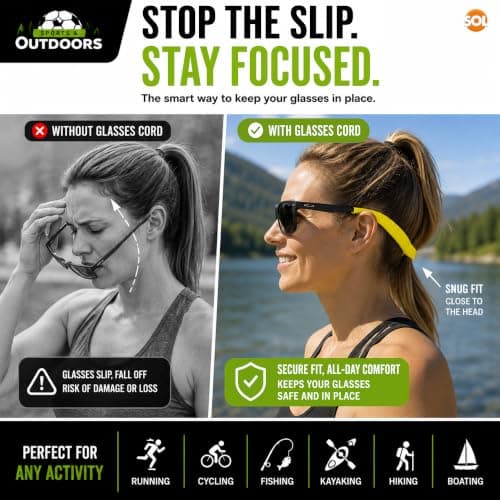 SOL 6pk Sports Glasses Straps For Men - Neoprene Glasses Lanyard for Men — view 5